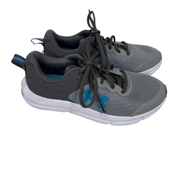 Under Armour Charged Assert 10 Sneakers Boys Size Y6 Blue Gray New - Picture 2 of 9
